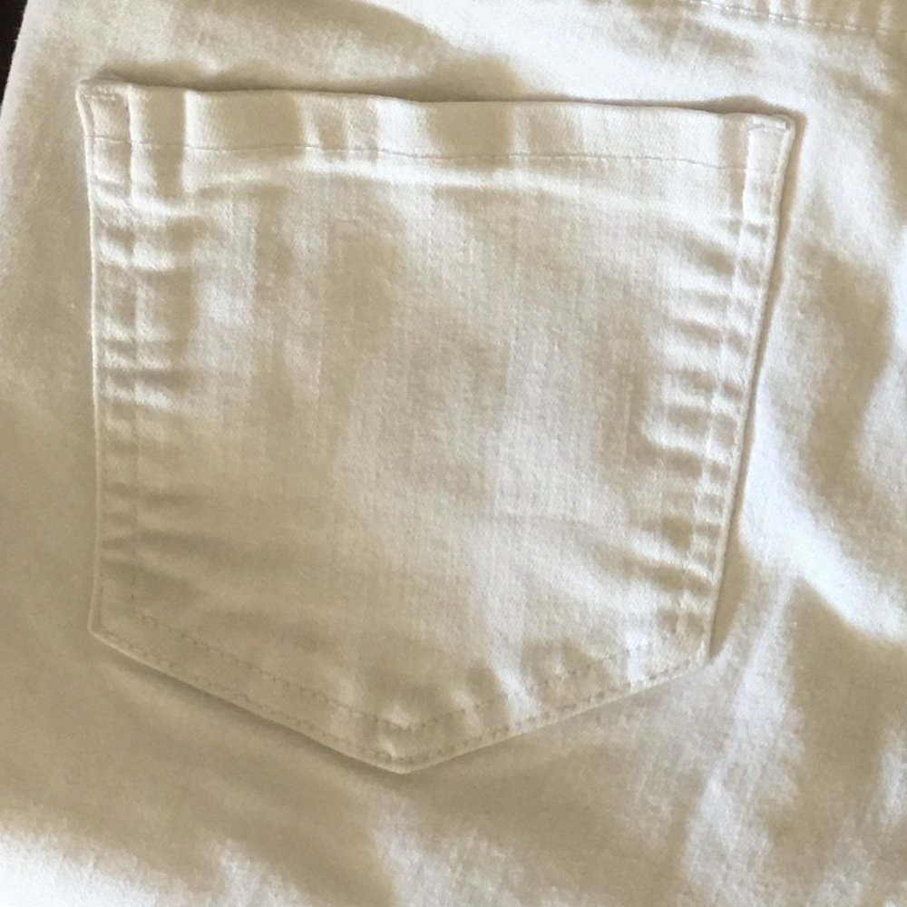 REBA DENIM White Raw Hem Cropped Skinny Jeans SZ 4 - Picture 9 of 11